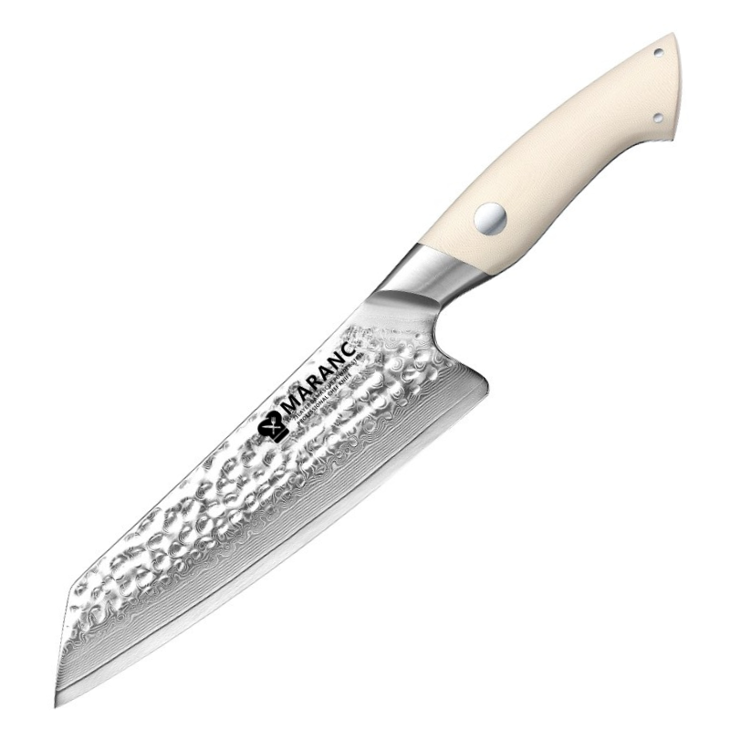 Cutit santoku profesional Maranc, otel de damasc pulbere 73 straturi, 18 cm, M317