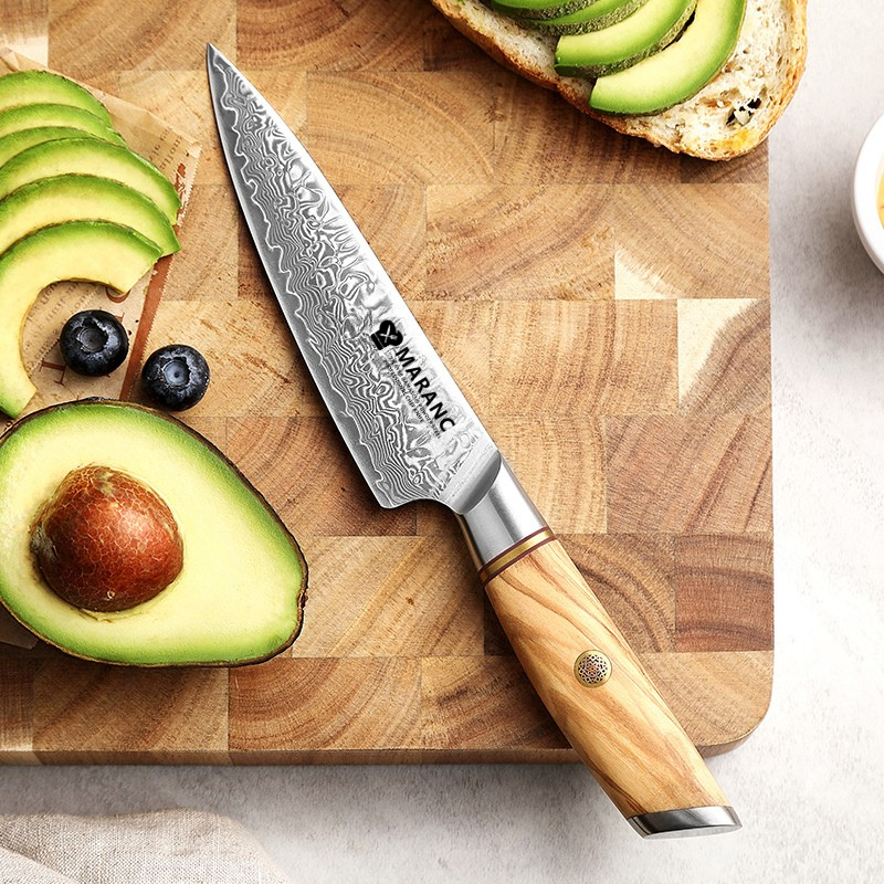 Cutit filetat profesional Maranc, otel damasc, 13 cm, M345