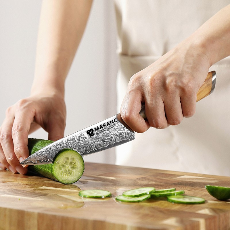 Cutit filetat profesional Maranc, otel damasc, 13 cm, M345