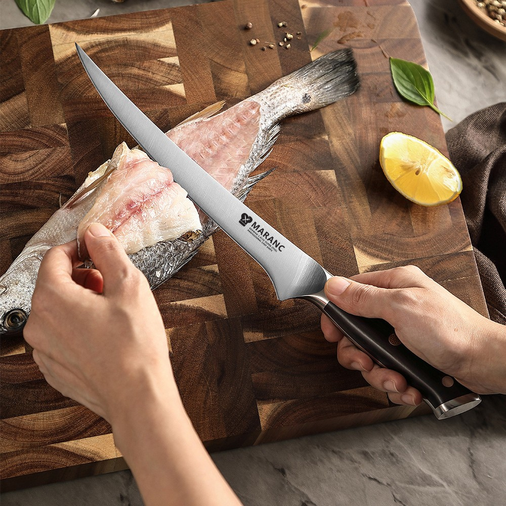 Cutit filetat profesional Maranc, otel german, 23 cm, M340