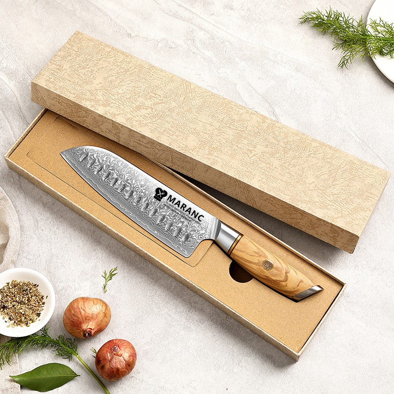 Cutit santoku profesional Maranc, otel damasc, 18 cm, M344