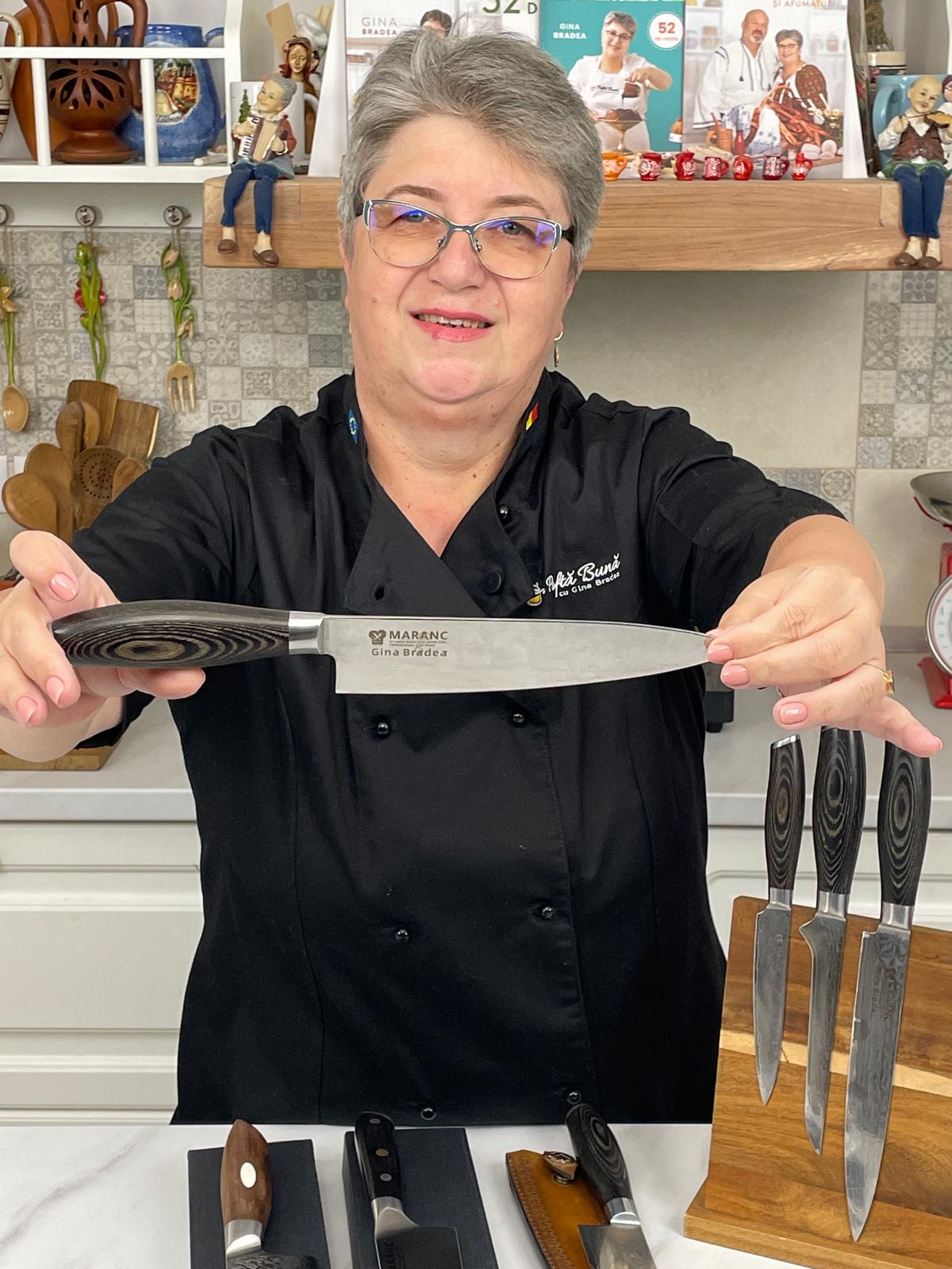 Cutitul bucatarului profesional Maranc, otel de damasc, 20 cm, M5