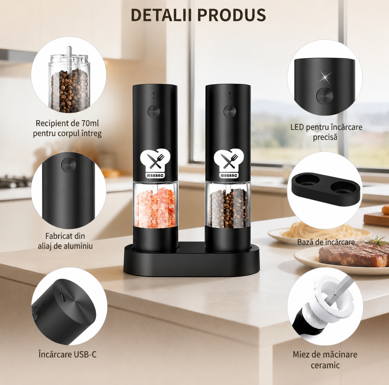 Set 2 rasnite profesionale Maranc wireless, M359