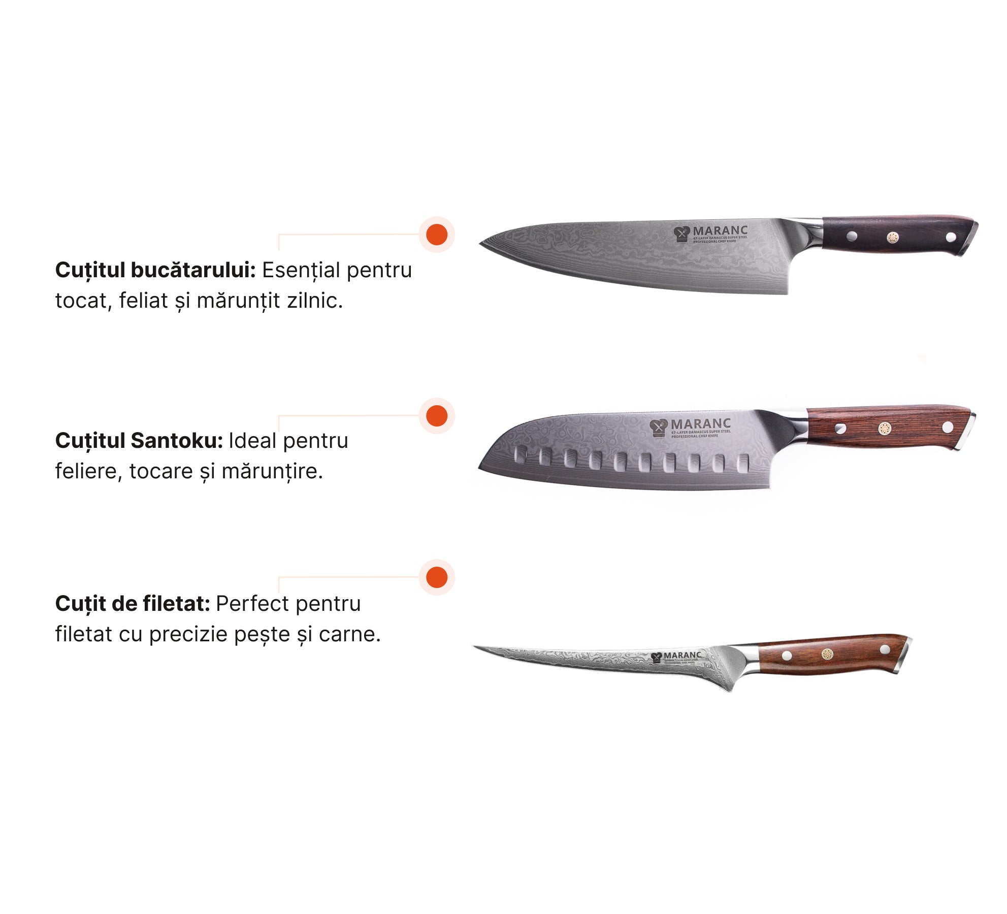Set de cuțite profesionale pentru bucătărie, pentru profesioniști, Nr. 1