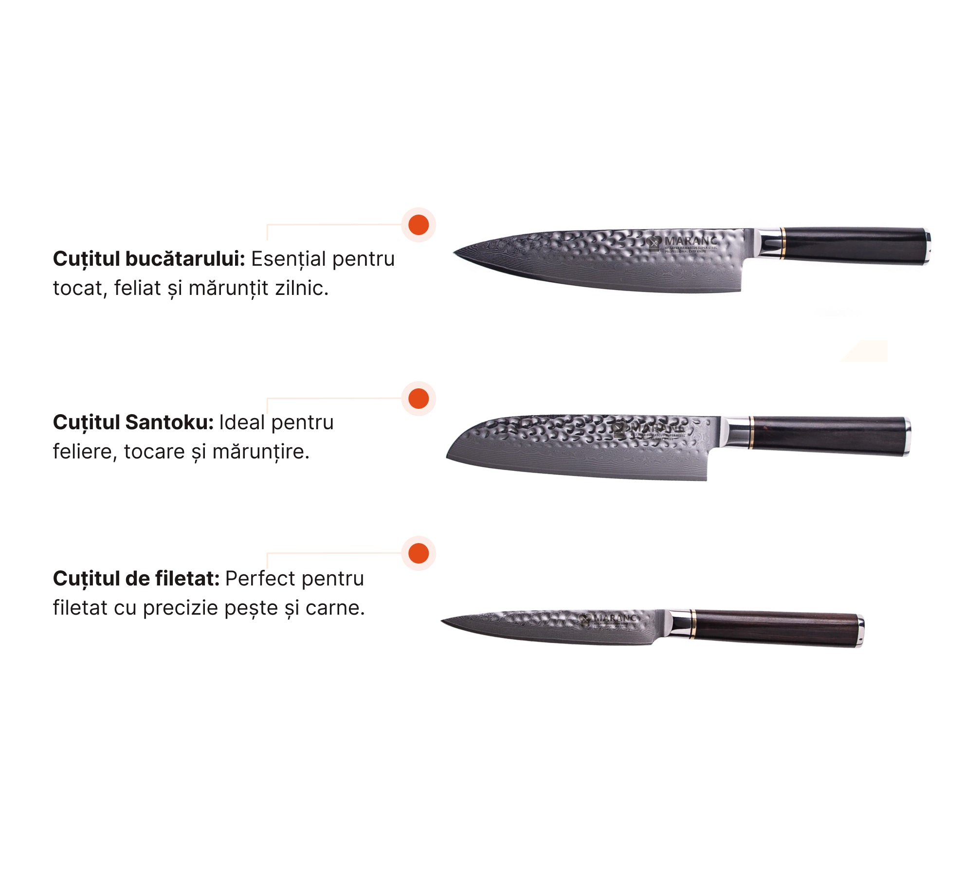 Set de cuțite profesionale pentru bucătărie, pentru profesioniști, Nr. 3