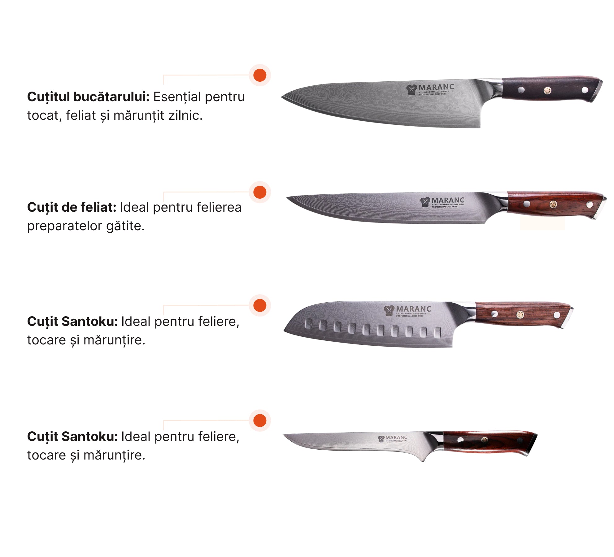 Set de cuțite profesionale pentru bucătărie, pentru profesioniști, Nr. 5