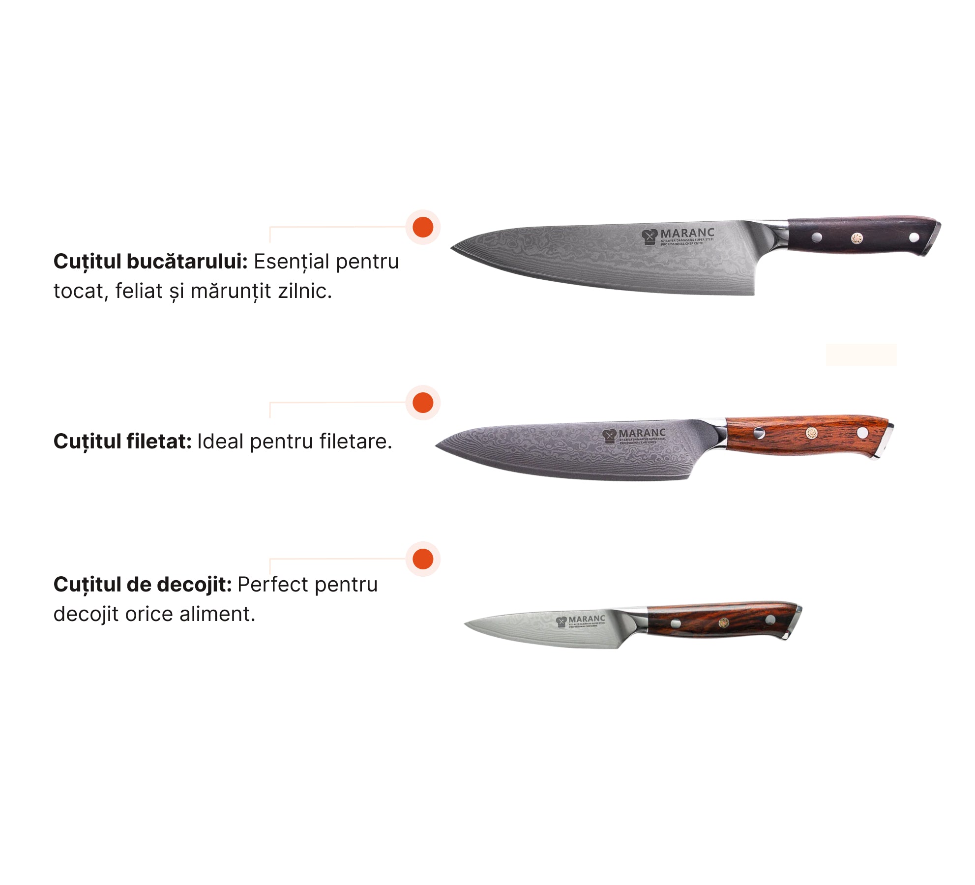 Set de cuțite profesionale pentru bucătărie, pentru pasionați, Nr. 5