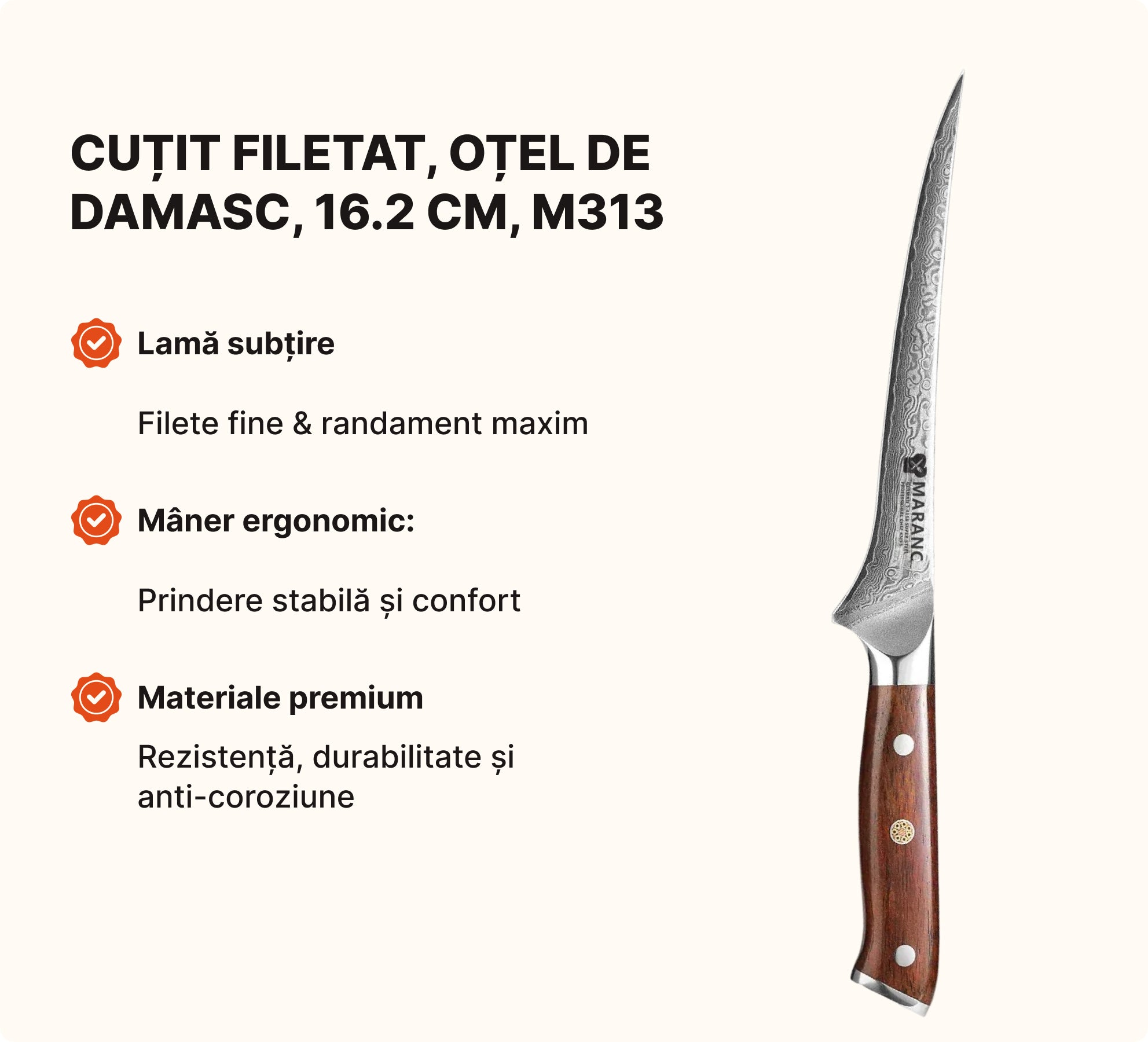 Set de cuțite profesionale pentru bucătărie, pentru pasionați, Nr. 4