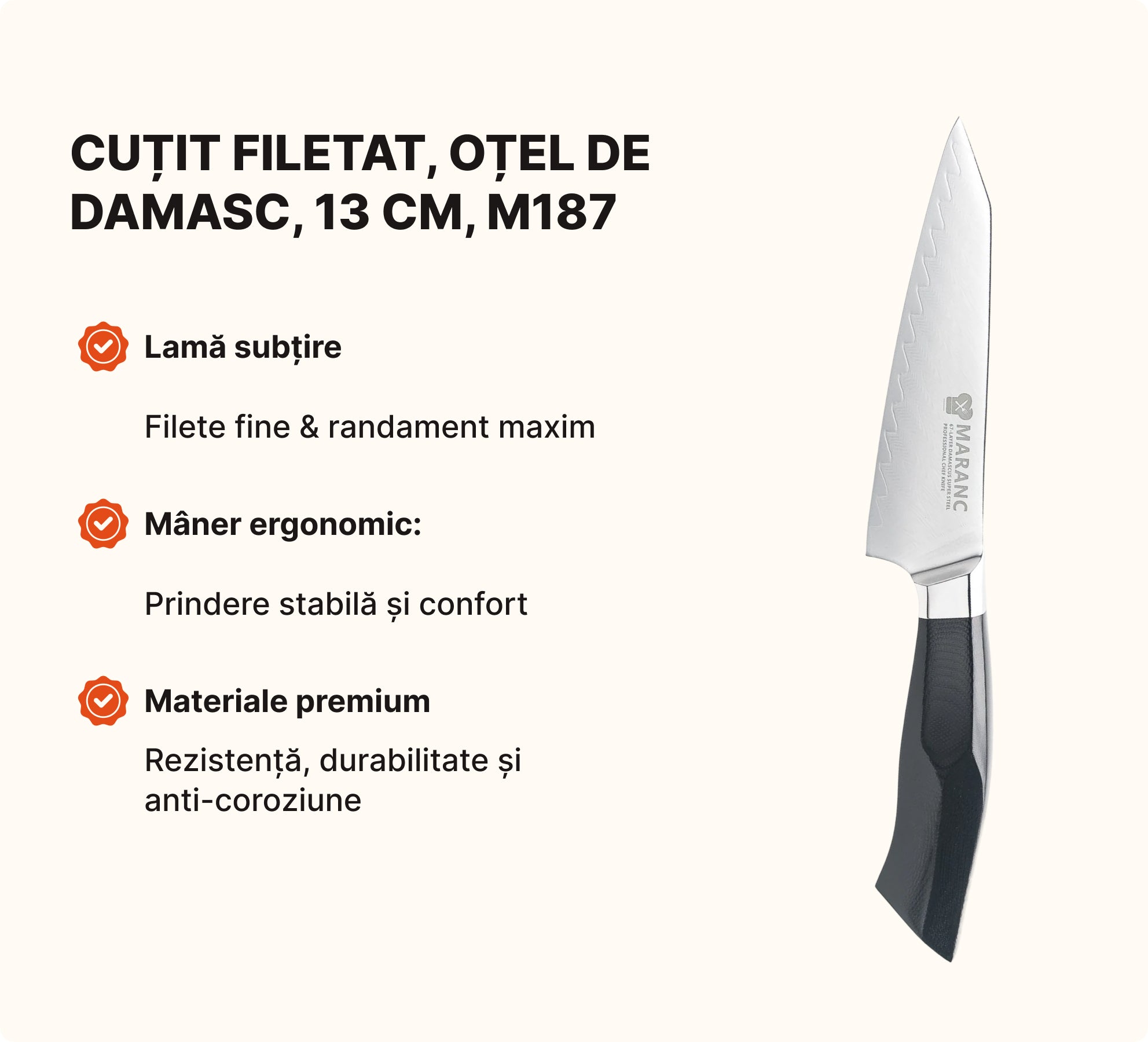 Set de cuțite profesionale pentru bucătărie, pentru profesioniști, Nr. 6