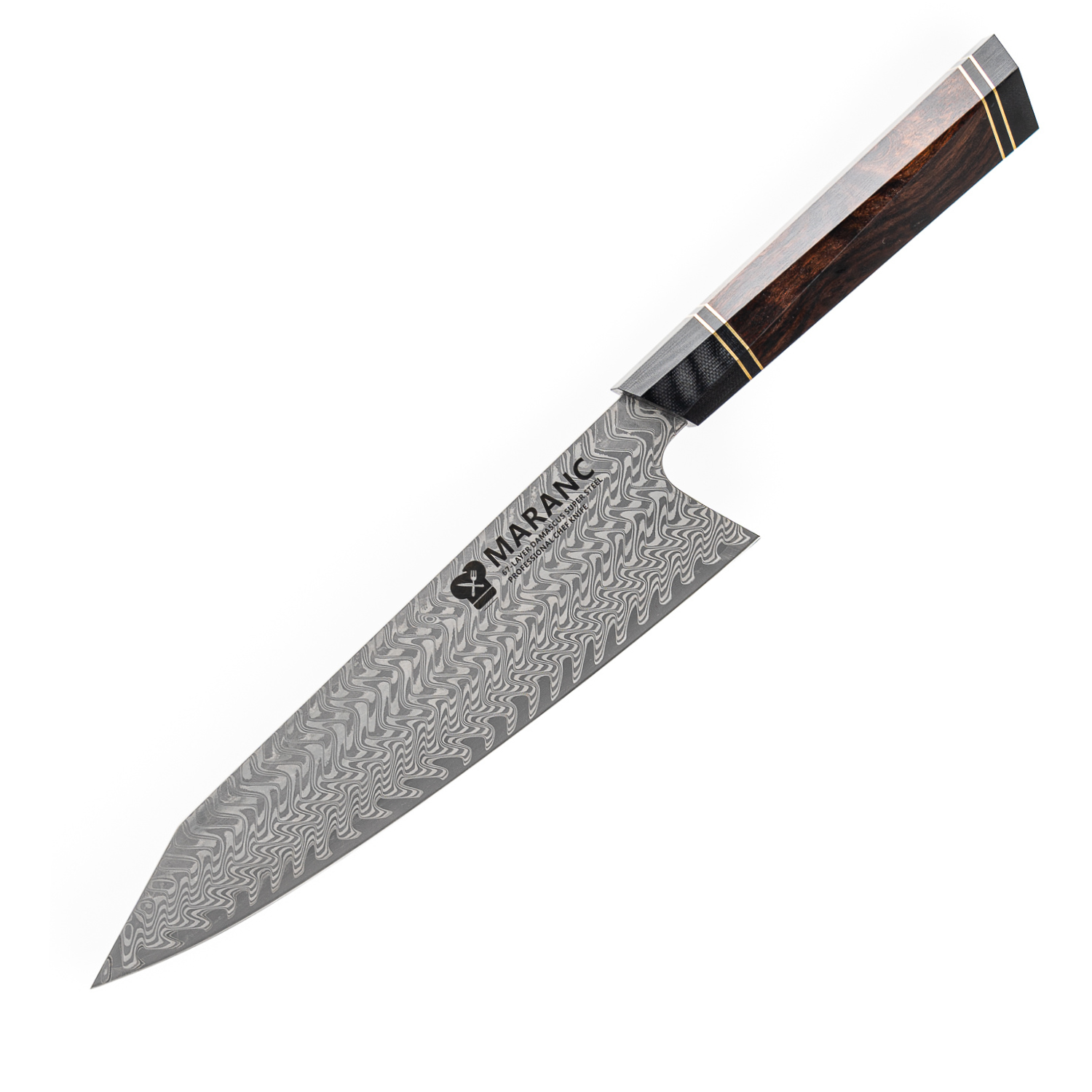 Cutitul bucatarului Bunka profesional Maranc, otel de damasc, 21 cm, M135