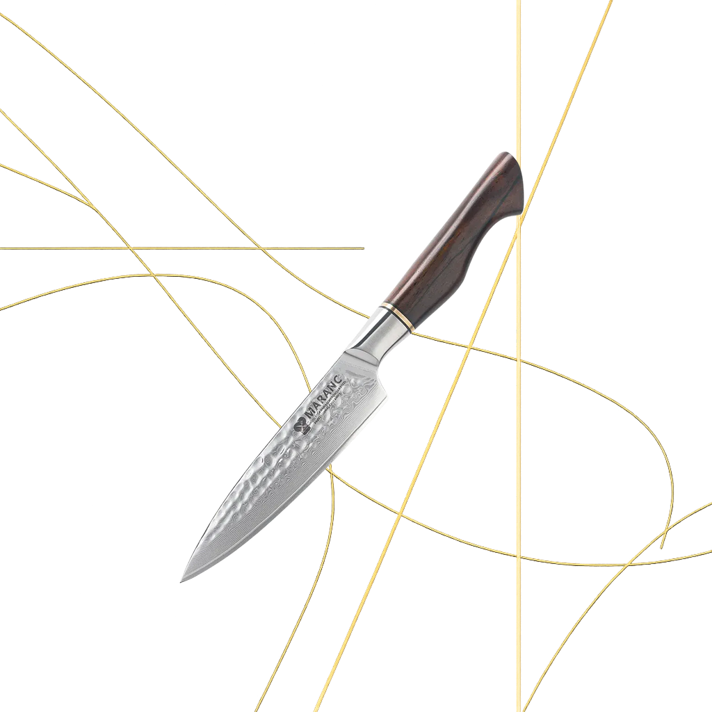 Cutit filetat profesional Maranc, otel de damasc, 13 cm, M212