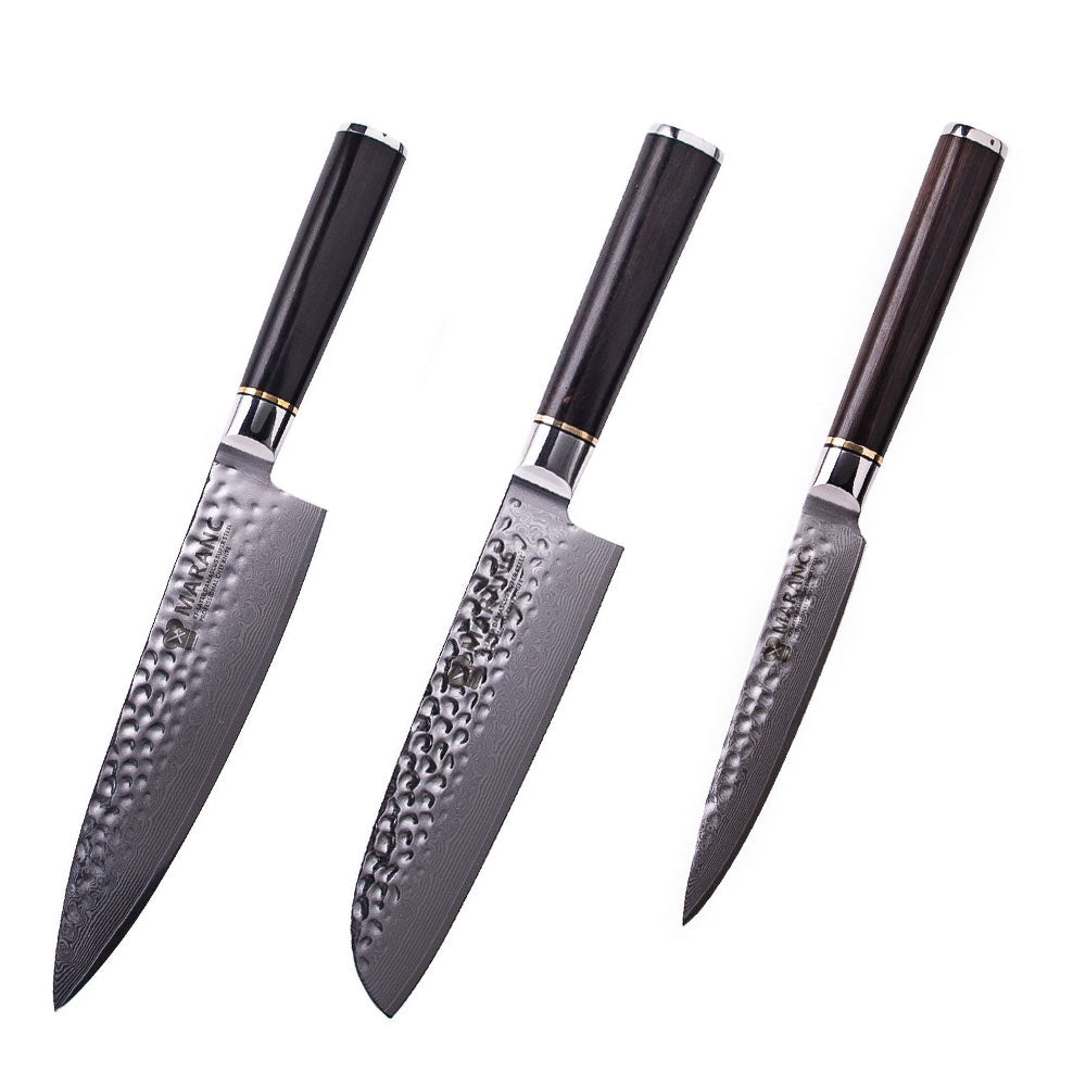 Set cutite Maranc, otel damasc, 3 piese, M304