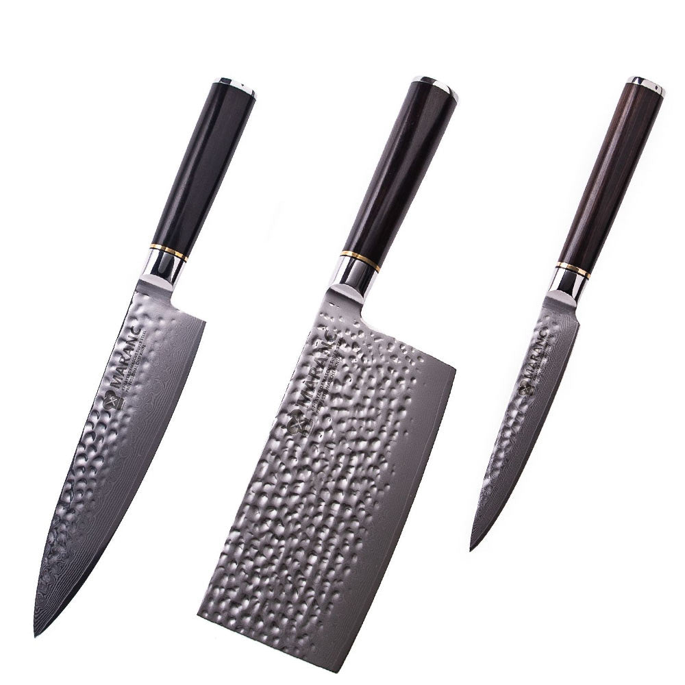 Set cutite Maranc, otel damasc, 3 piese, M305