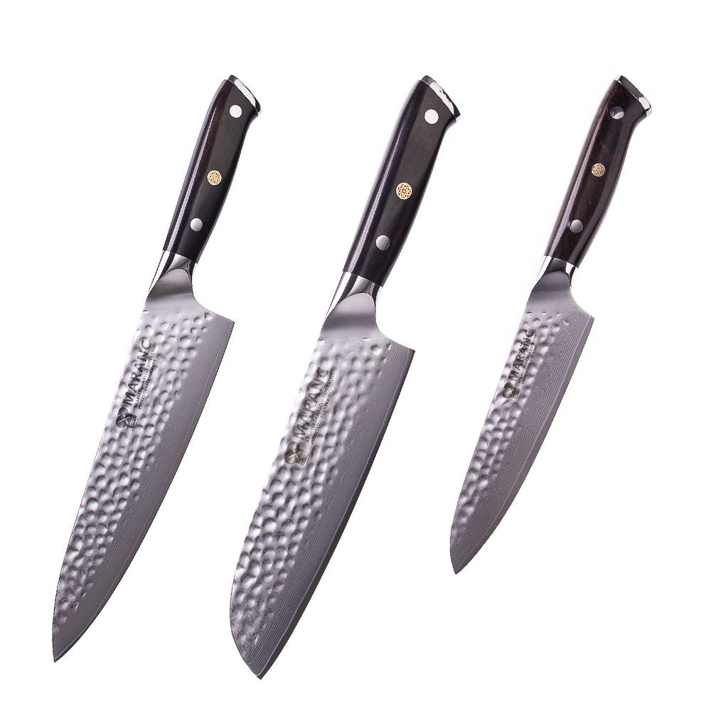 Set cutite Maranc, otel damasc, 3 piese, M306