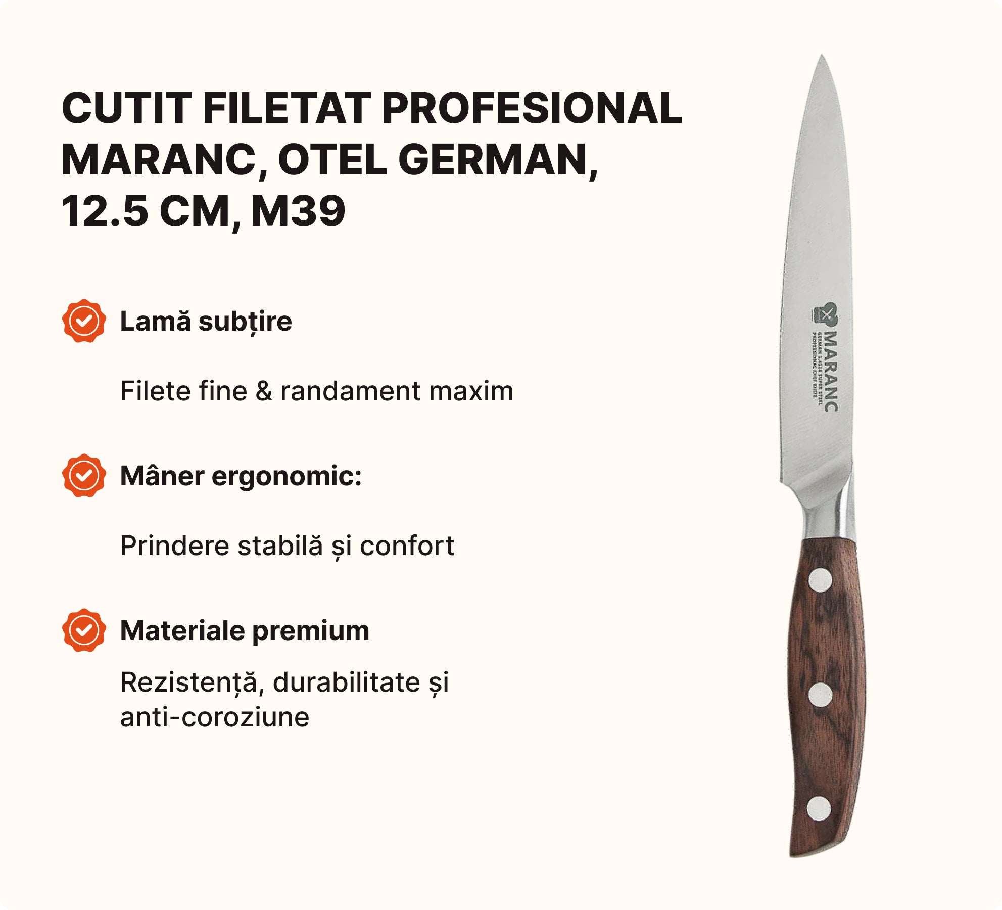 Set de cuțite profesionale pentru bucătărie, pentru începători, Nr. 5