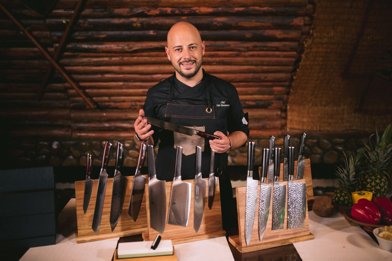 Cutit santoku profesional Maranc, otel german, 18 cm, M64_5