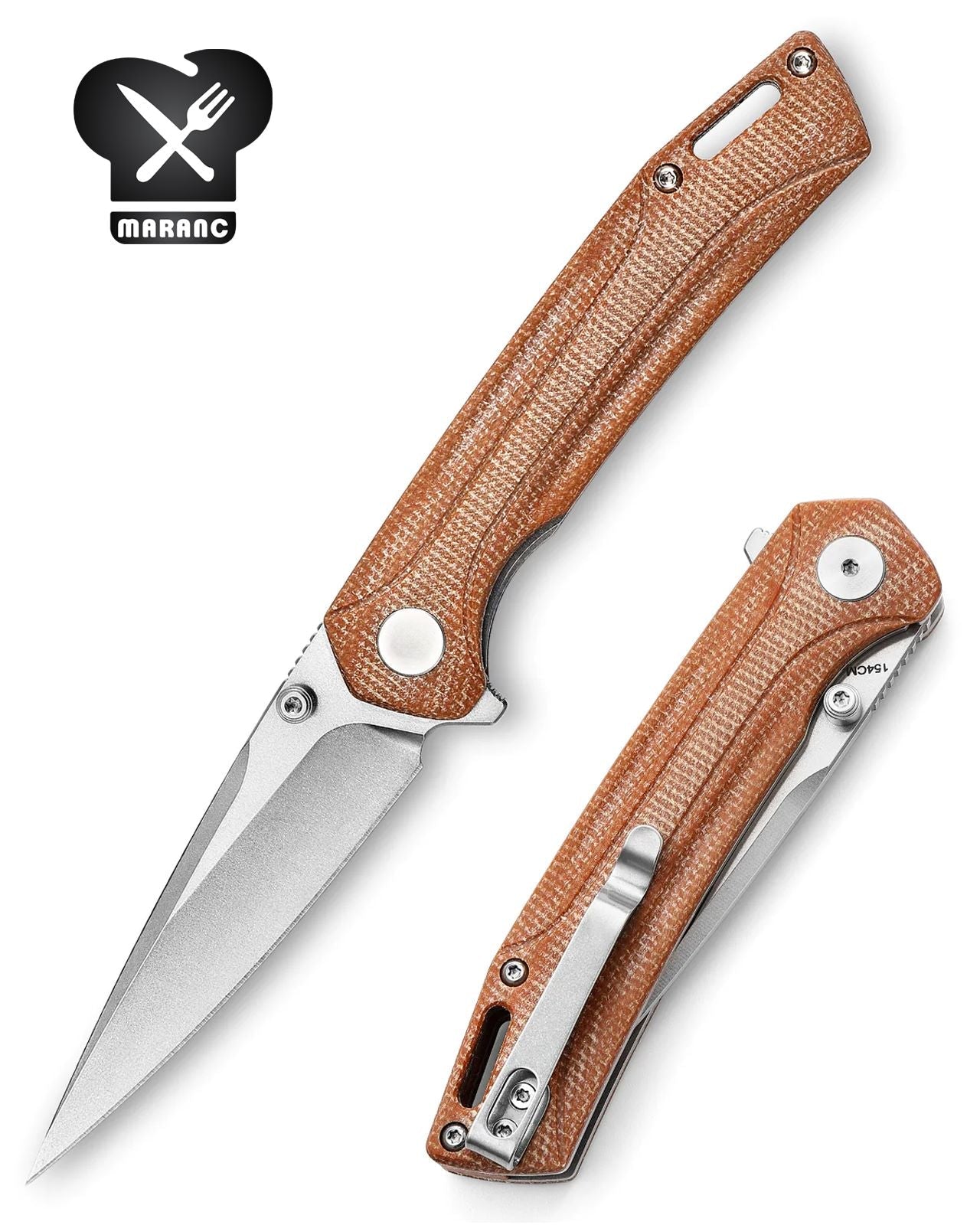 Cutit vanatoare Maranc otel 154CM maner micarta 8.3 cm MV22