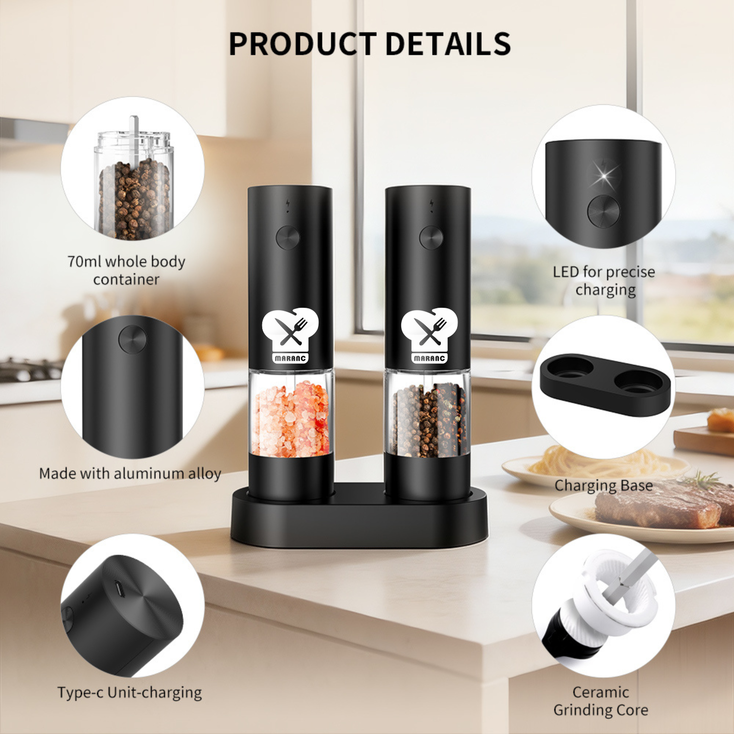 Set 2 rasnite profesionale Maranc wireless, M359