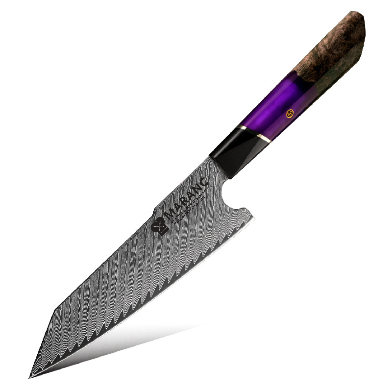 Cutitul bucatarului profesional Maranc, otel de damasc, 18 cm, M360