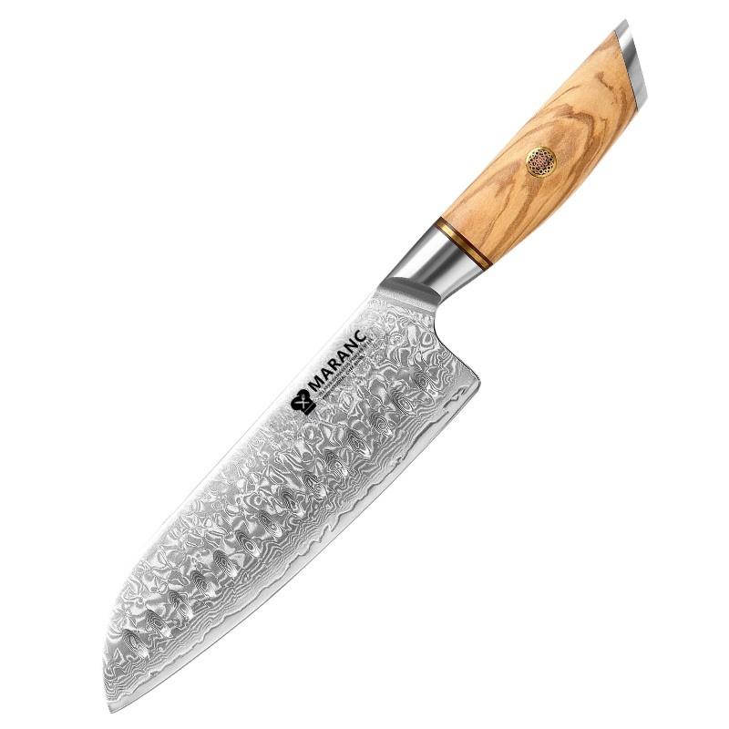 Cutit santoku profesional Maranc, otel damasc, 18 cm, M344
