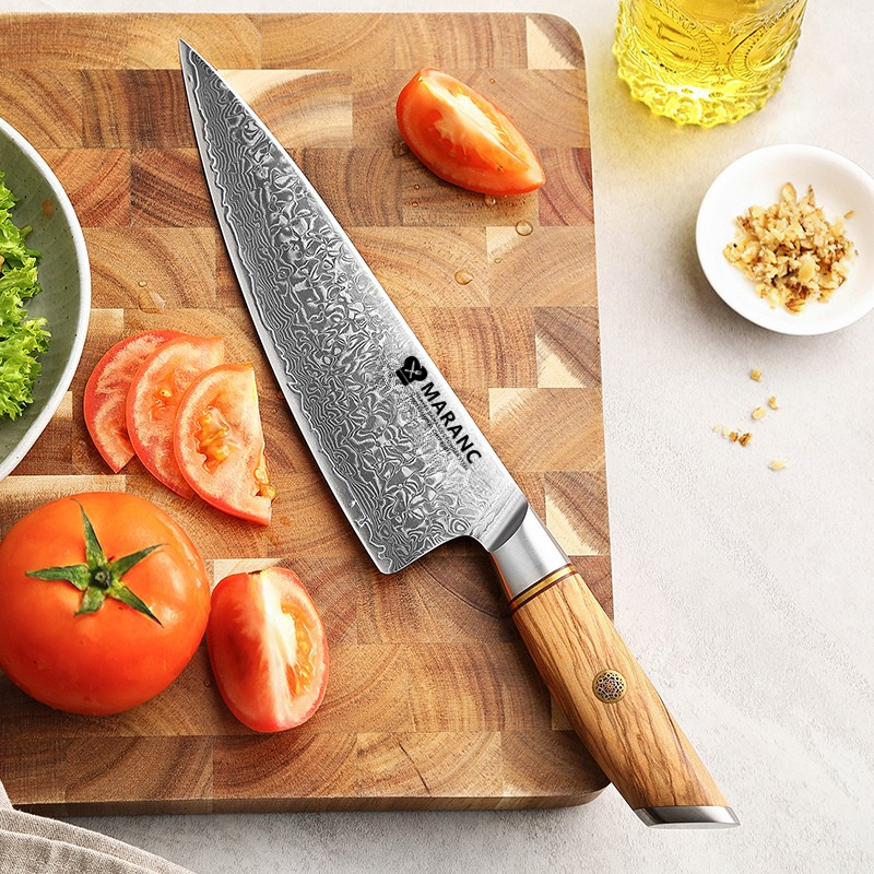 Cutit bucatar profesional Maranc, otel damasc, 21 cm, M343