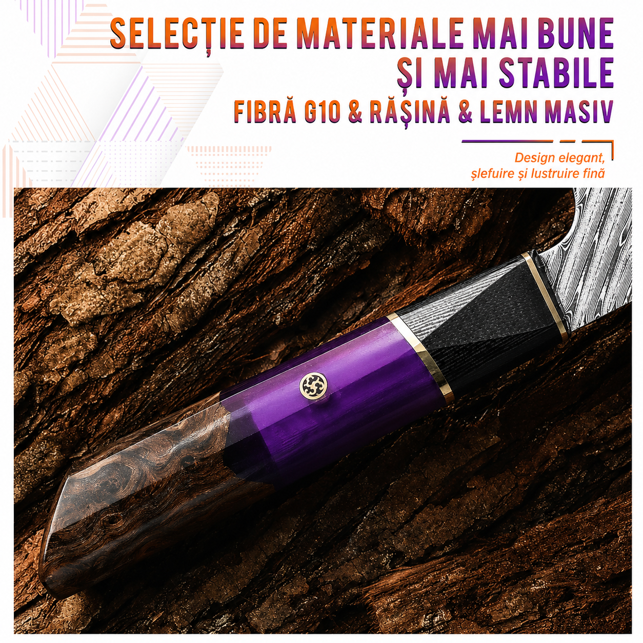 Cutitul bucatarului profesional Maranc, otel de damasc, 18 cm, M360