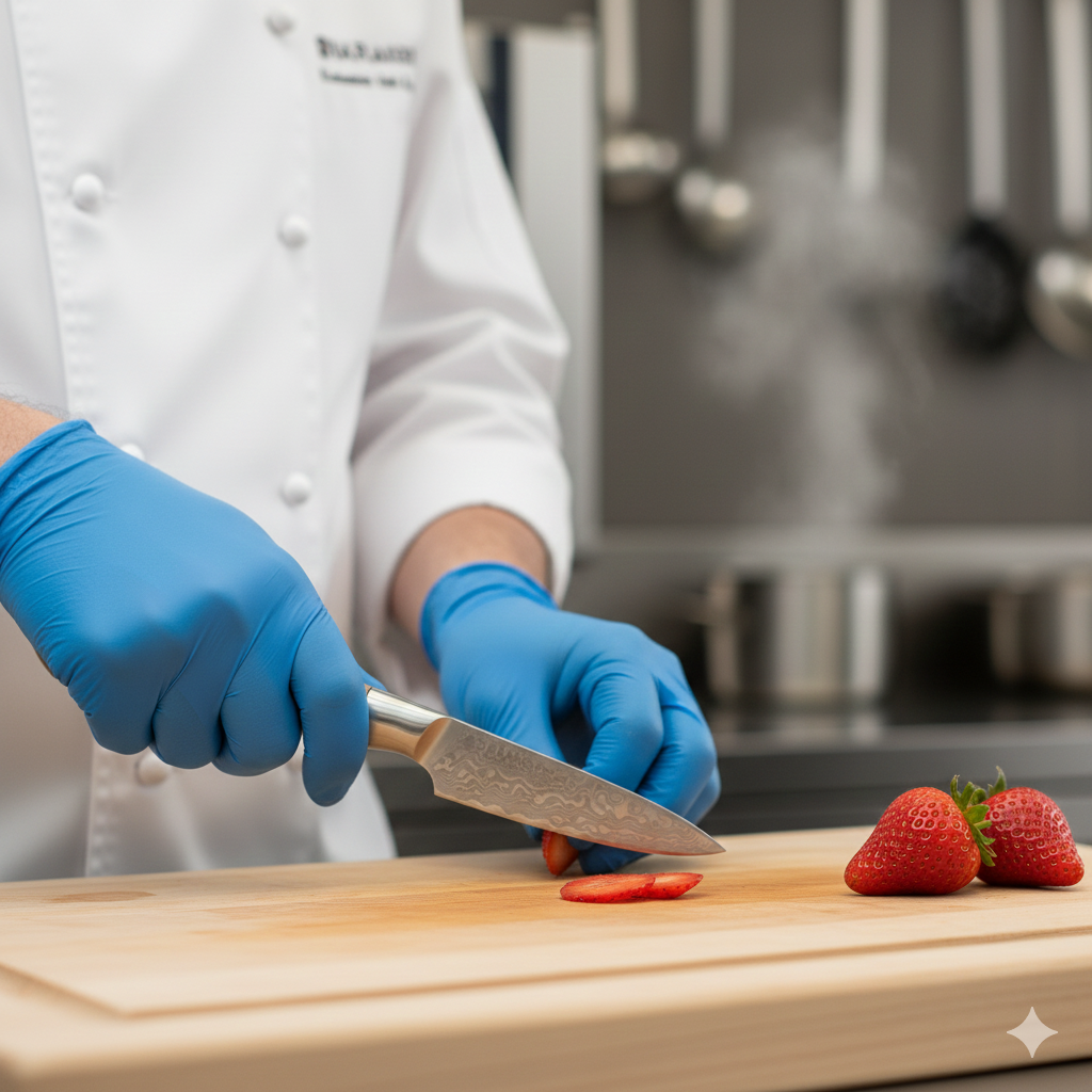 Cutit decojit profesional Maranc, otel de damasc, 9 cm, M172