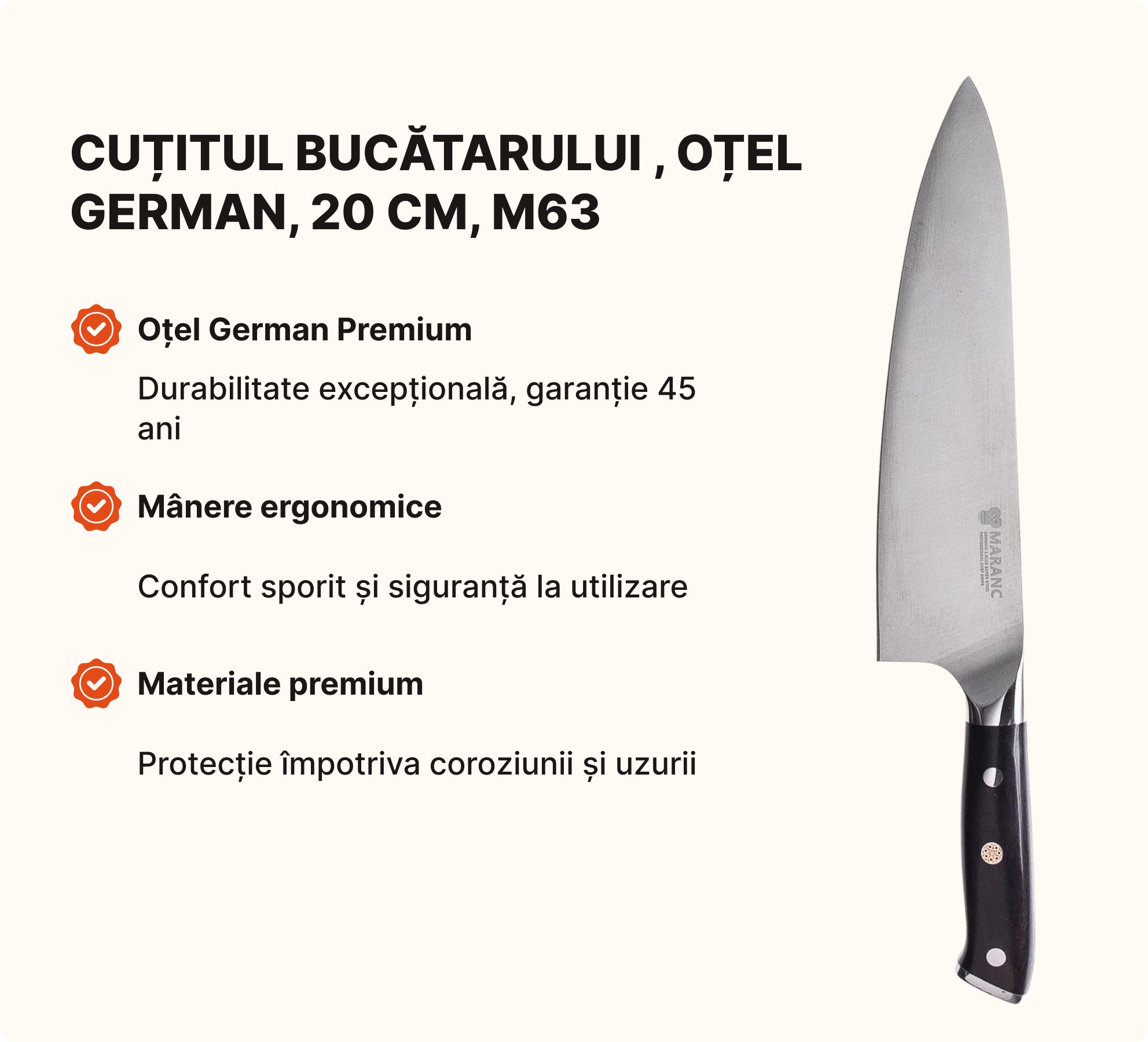 Set de cuțite profesionale pentru bucătărie, pentru începători, Nr. 2
