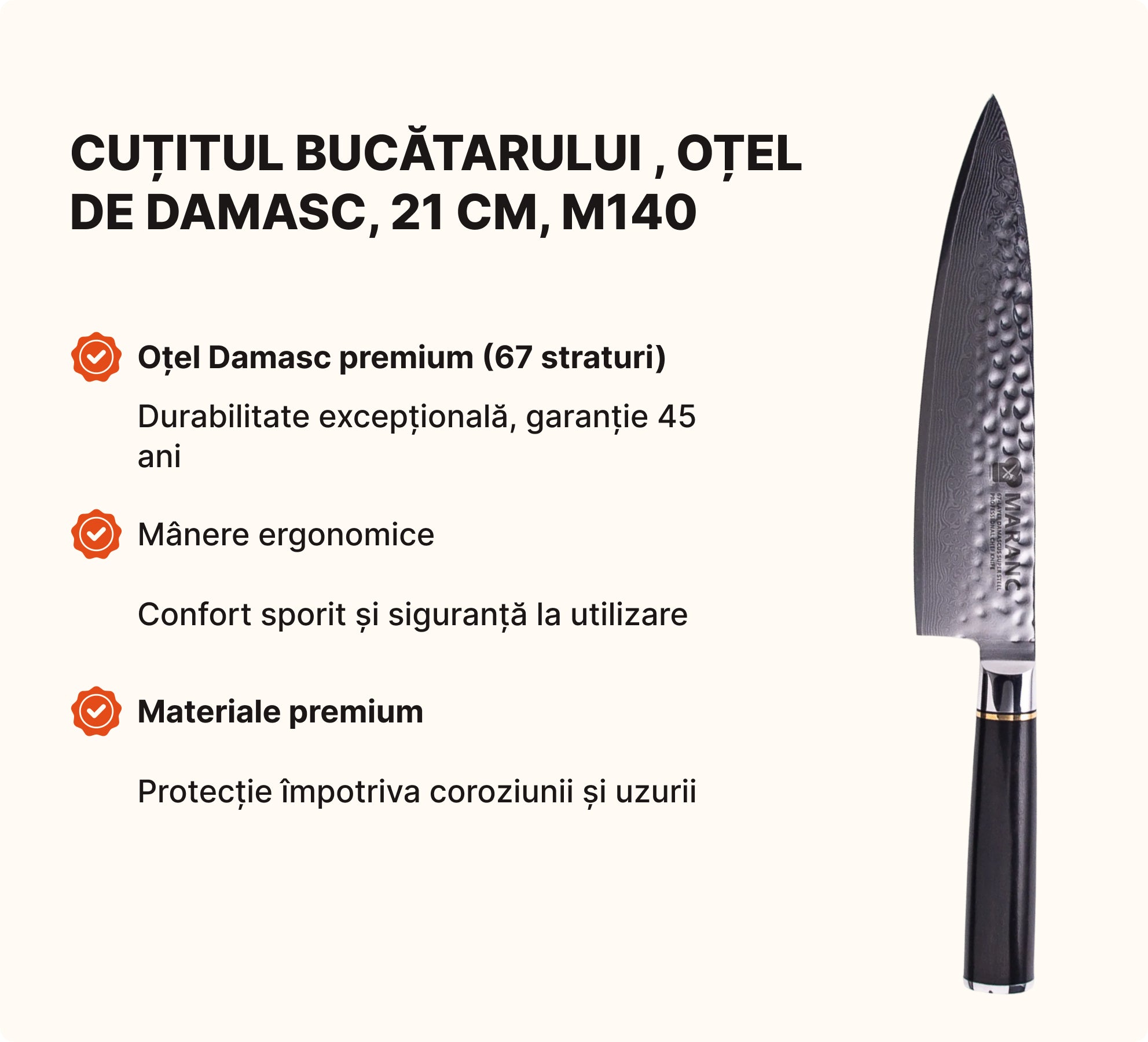 Set de cuțite profesionale pentru bucătărie, pentru profesioniști, Nr. 7