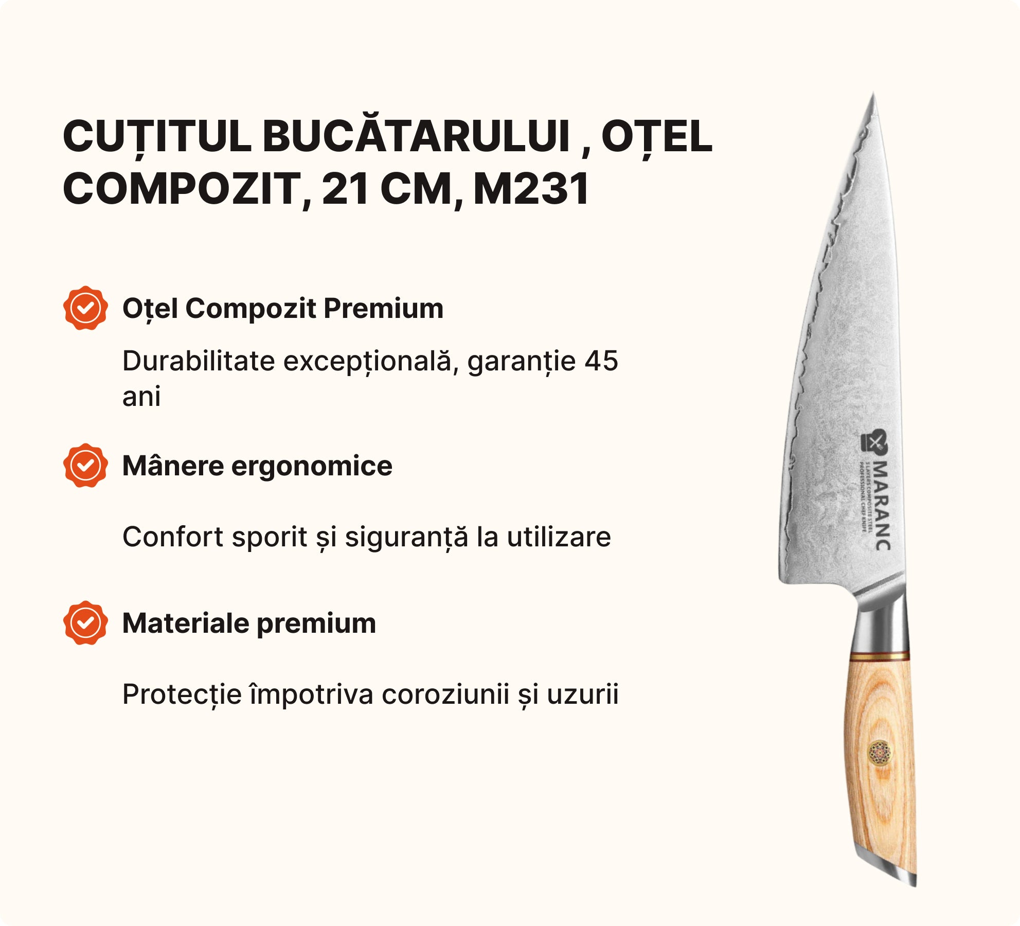 Set de cuțite profesionale pentru bucătărie, pentru pasionați, Nr. 3