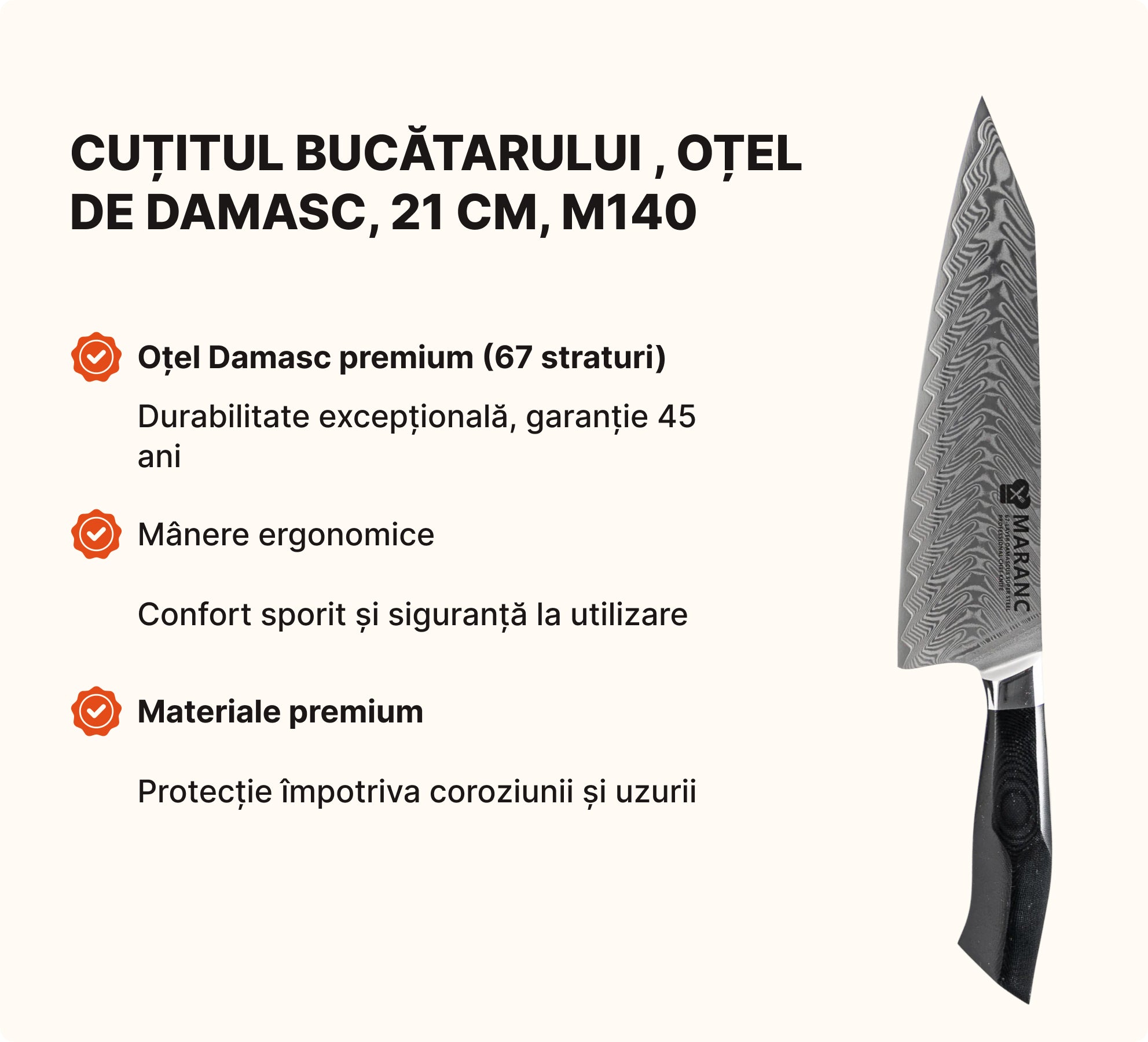 Set de cuțite profesionale pentru bucătărie, pentru profesioniști, Nr. 6