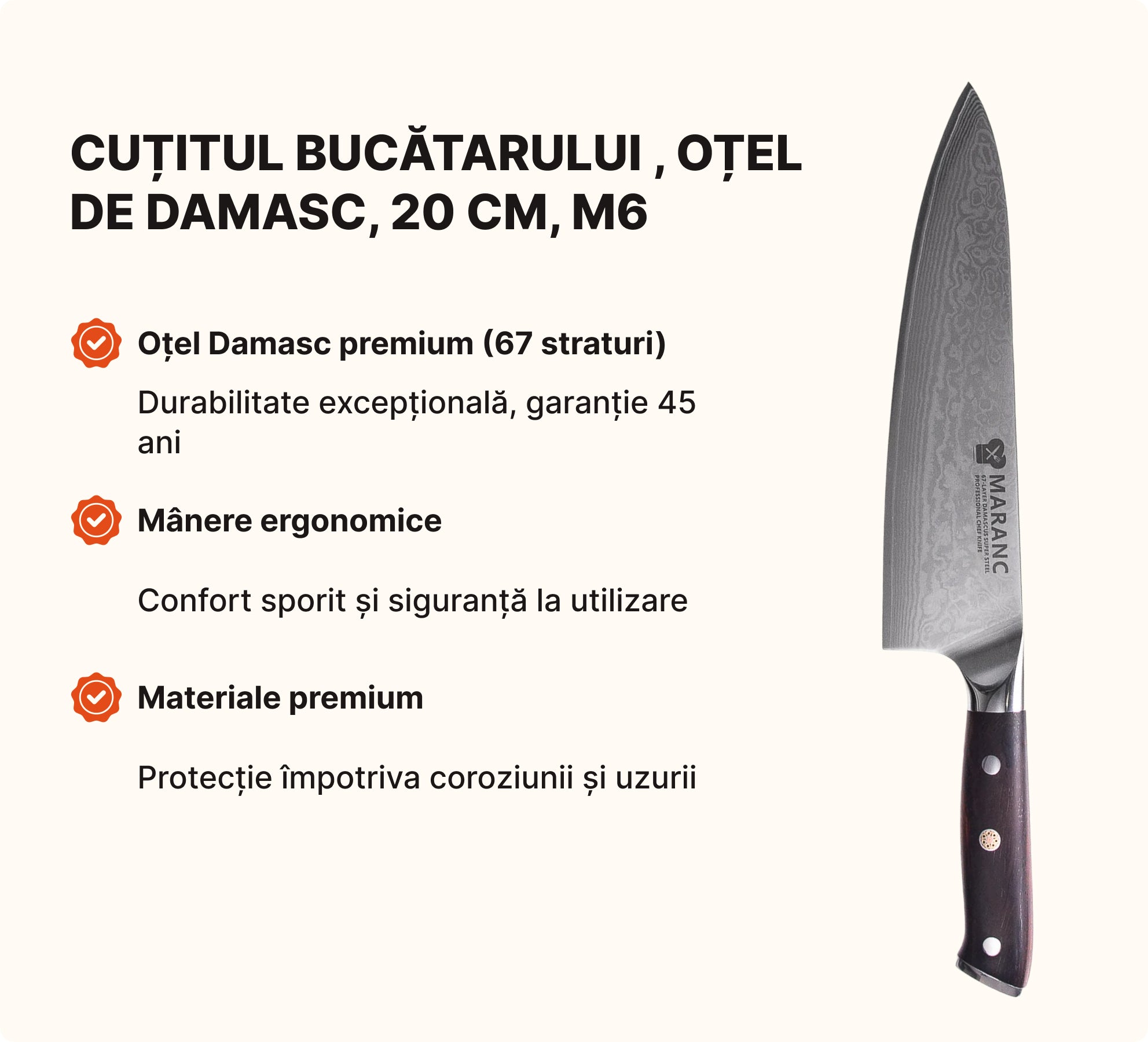 Set de cuțite profesionale pentru bucătărie, pentru pasionați, Nr. 4