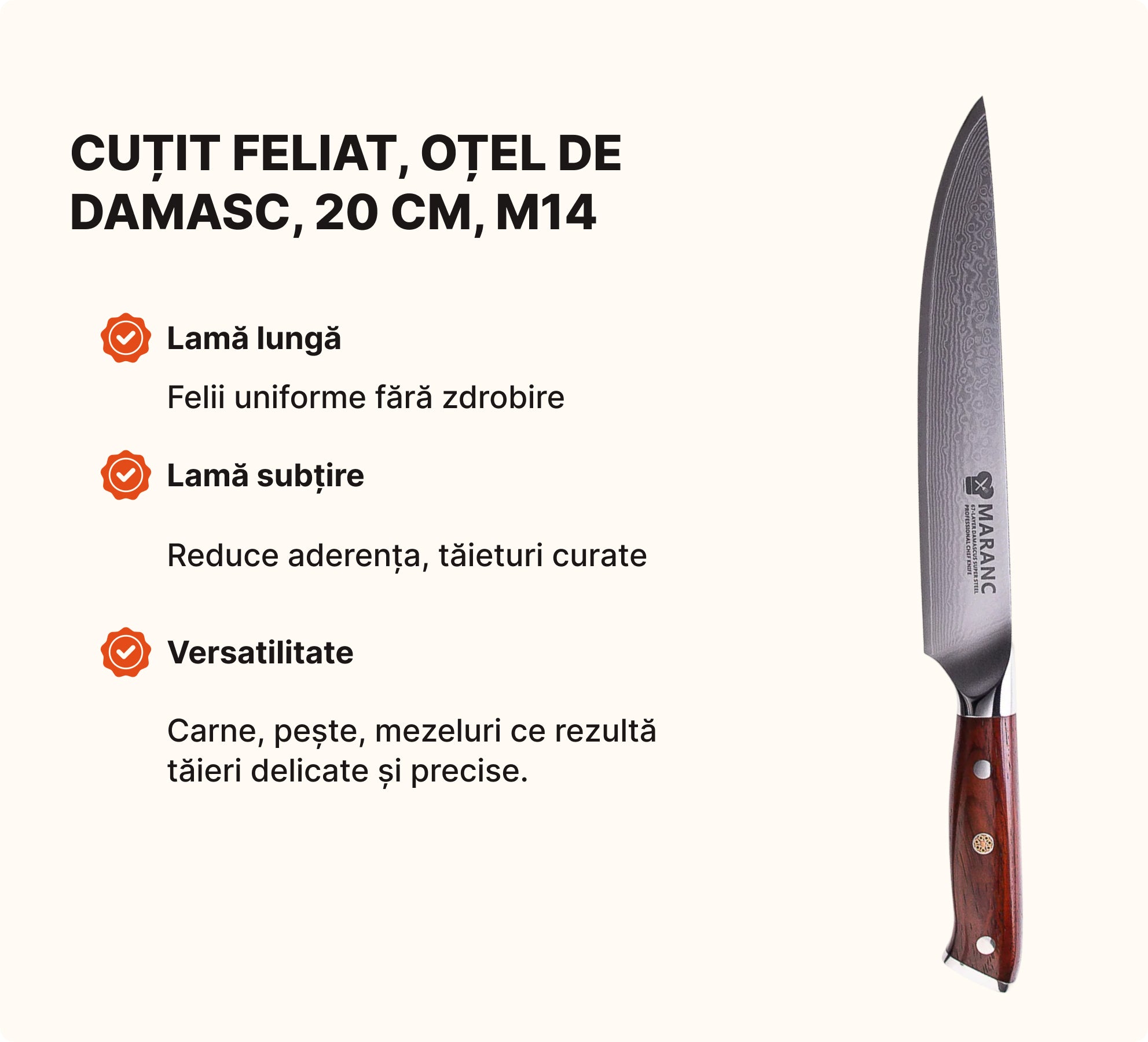 Set de cuțite profesionale pentru bucătărie, pentru profesioniști, Nr. 5