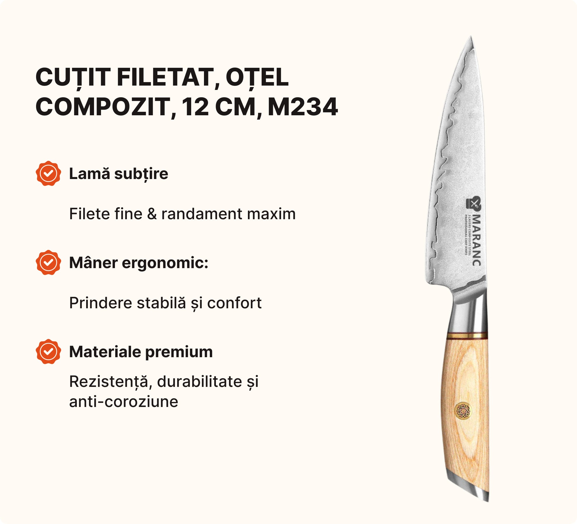 Set de cuțite profesionale pentru bucătărie, pentru pasionați, Nr. 3