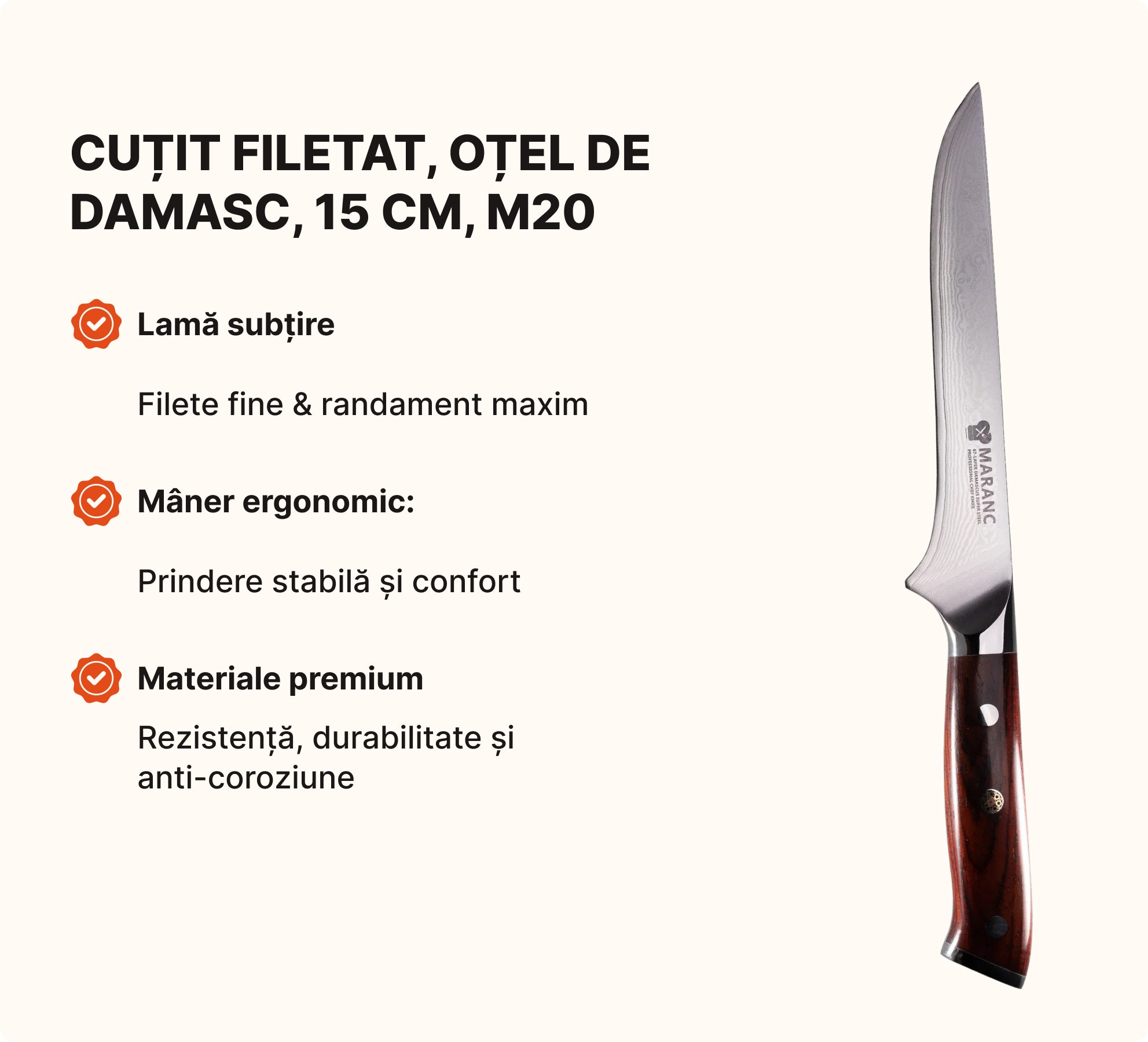 Set de cuțite profesionale pentru bucătărie, pentru profesioniști, Nr. 5