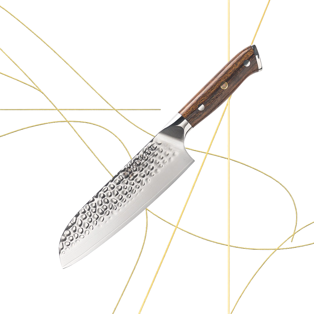 Cutit santoku profesional Maranc, otel de damasc, 18 cm, M155