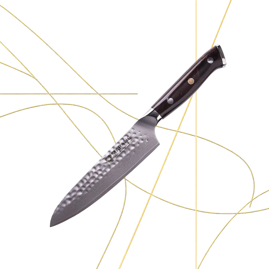 Cutit filetat profesional Maranc, otel de damasc, 13.3 cm, M16