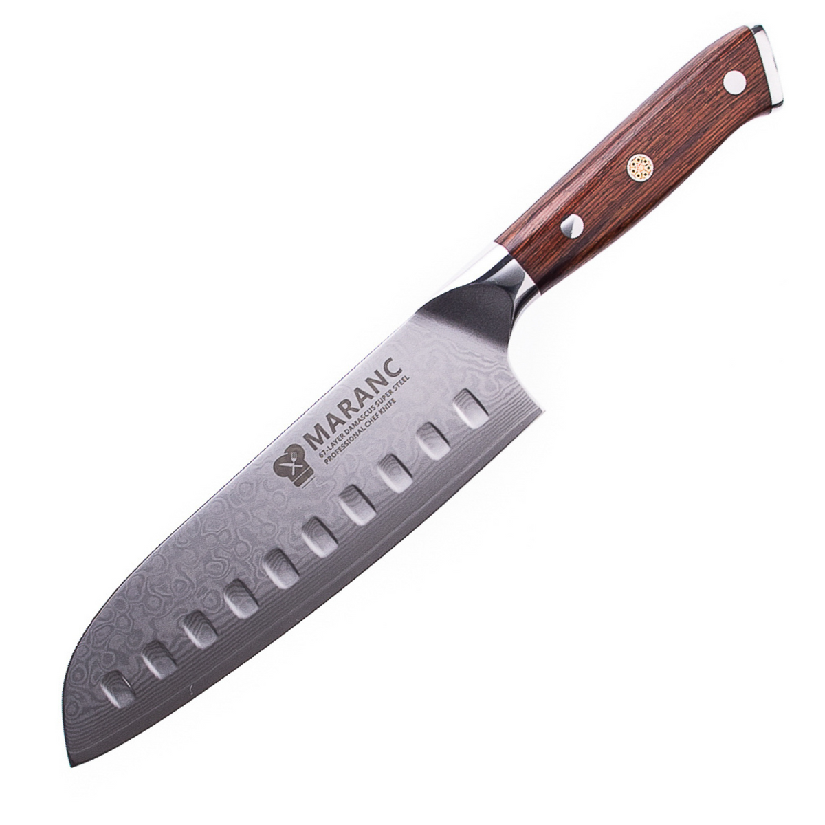 Product Image for Cutit santoku profesional Maranc, otel de damasc, 18 cm, M24