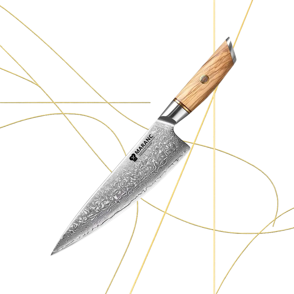 Cutit bucatar profesional Maranc, otel damasc, 21 cm, M343