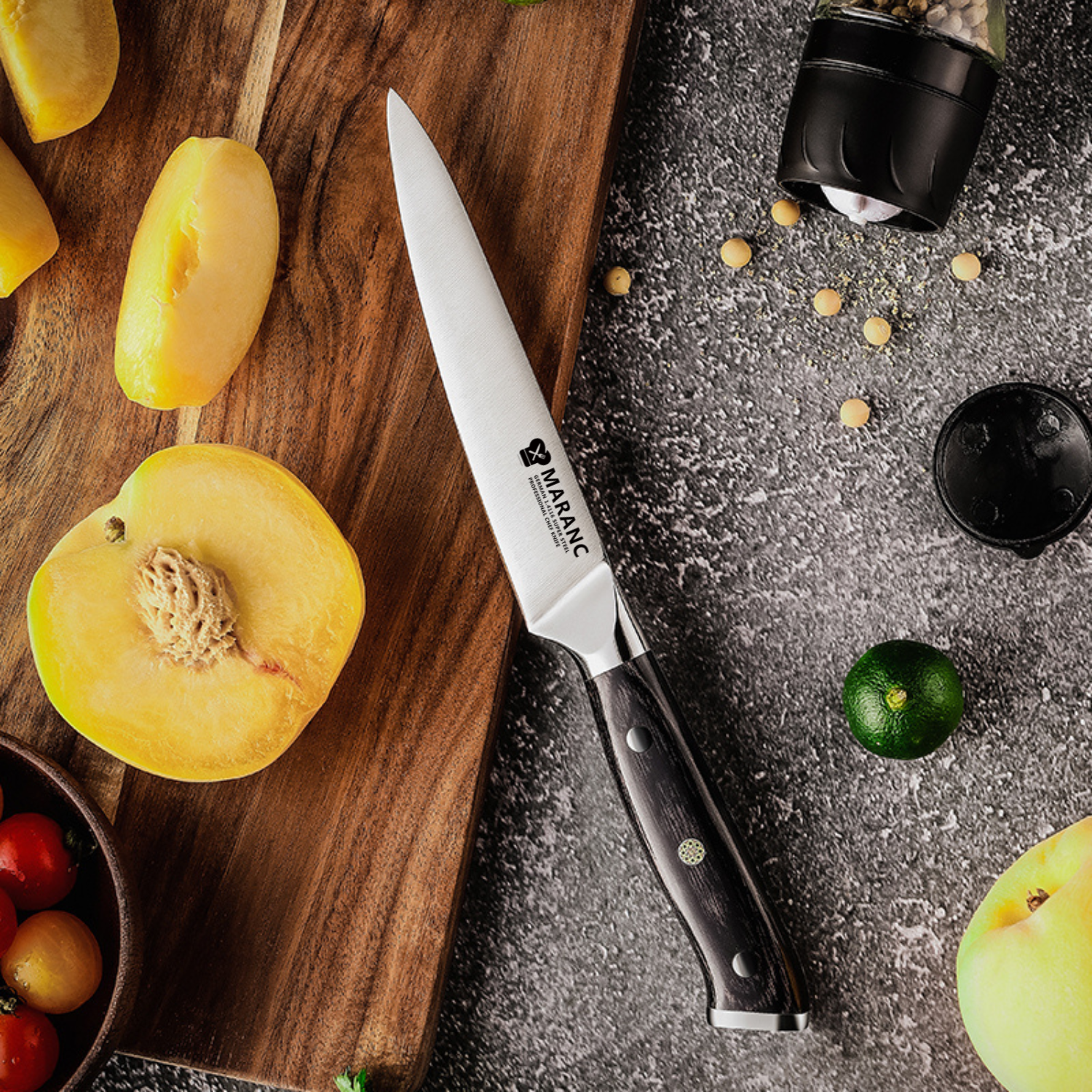 Cutit filetat profesional Maranc, otel german, 13 cm, M66
