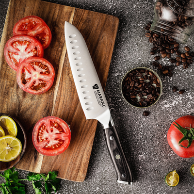 Cutit santoku profesional Maranc, otel german, 18 cm, M64