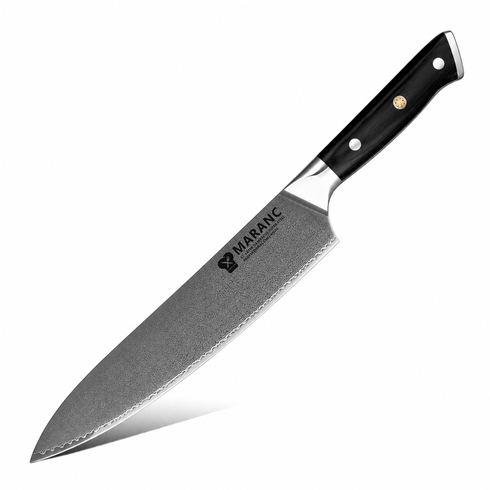 Cutit bucatar profesional Maranc, otel damasc, 20 cm, M367