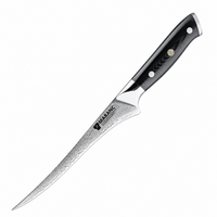 Cutit filetat profesional Maranc, otel de damasc, 19 cm, M370