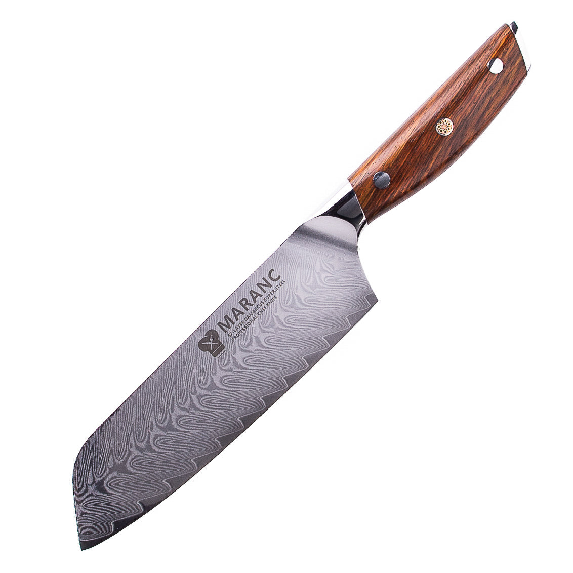 Product Image for Cutit santoku profesional Maranc, otel de damasc, 18 cm, M21
